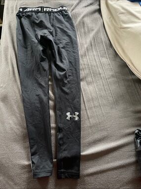 Under Armour Black Performance Compression Leggings with Waistband Logo